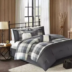 Sale Kirklands Home Gray Buffalo Herringbone Queen 7-pc. Comforter Set