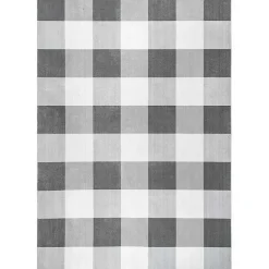 Hot Kirklands Home Gray Buffalo Plaid Washable Area Rug, 5x8