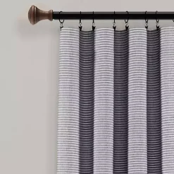 Clearance Kirklands Home Gray Button and Stripe Curtain Panel Set, 95 in.