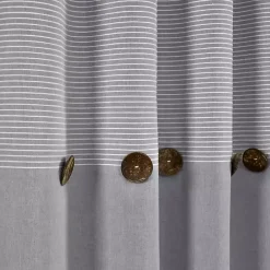 Clearance Kirklands Home Gray Button and Stripe Curtain Panel Set, 95 in.