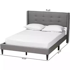 Hot Kirklands Home Button Tufted Headboard Full Platform Bed Gray