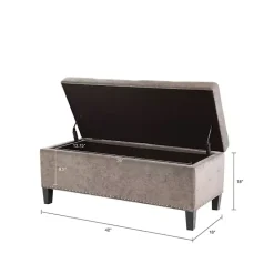 Kirklands Home Button Tufted Storage Bench Gray