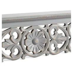 Sale Kirklands Home Gray Carved Floral Decorative Wall Shelf