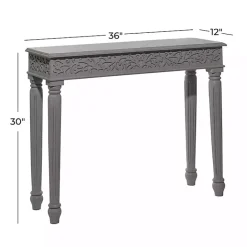 Sale Kirklands Home Carved Wood Console Table Gray