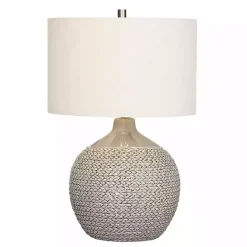 New Kirklands Home Ceramic Braid Table Lamp Gray