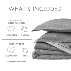 Hot Kirklands Home Chambray 3-pc. Full/Queen Comforter Set Gray