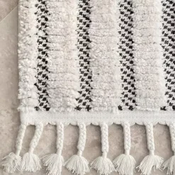 Online Kirklands Home Gray Checkered Tiles Area Rug with Tassels, 5x7
