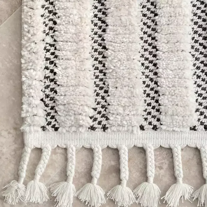 Online Kirklands Home Gray Checkered Tiles Area Rug with Tassels, 5x7
