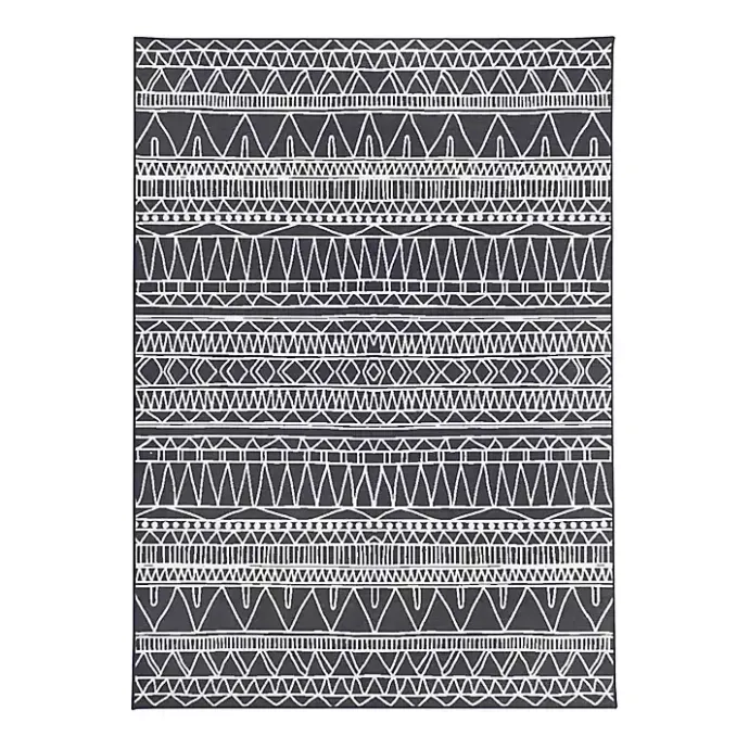 Online Kirklands Home Gray Chelsea Geometric Washable Area Rug, 5x7