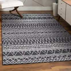 Online Kirklands Home Gray Chelsea Geometric Washable Area Rug, 5x7