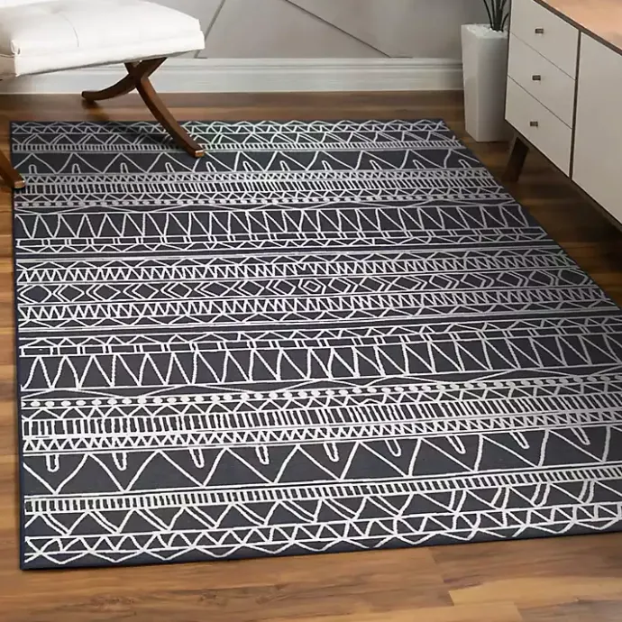 Online Kirklands Home Gray Chelsea Geometric Washable Area Rug, 5x7