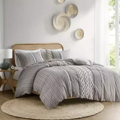Best Kirklands Home Gray Chenille Tufted California King Comforter Set
