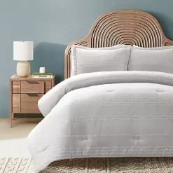 Best Kirklands Home Clipped Stripe 3-pc. Cali King Comforter Set Gray