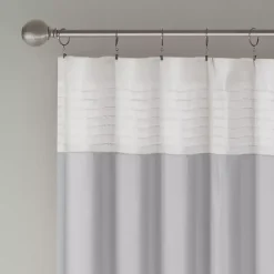 Clearance Kirklands Home Gray Color Block Striped Curtain Panel, 84 in.