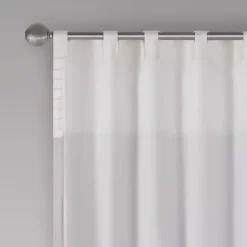 Clearance Kirklands Home Gray Color Block Striped Curtain Panel, 84 in.