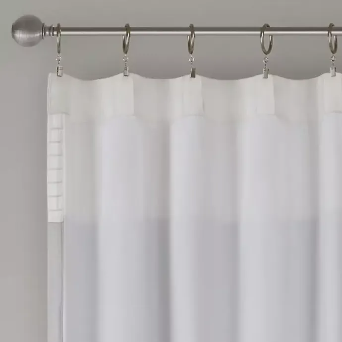Clearance Kirklands Home Gray Color Block Striped Curtain Panel, 84 in.