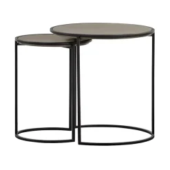 New Kirklands Home Concrete Nesting Accent Tables, Set of 2 Gray