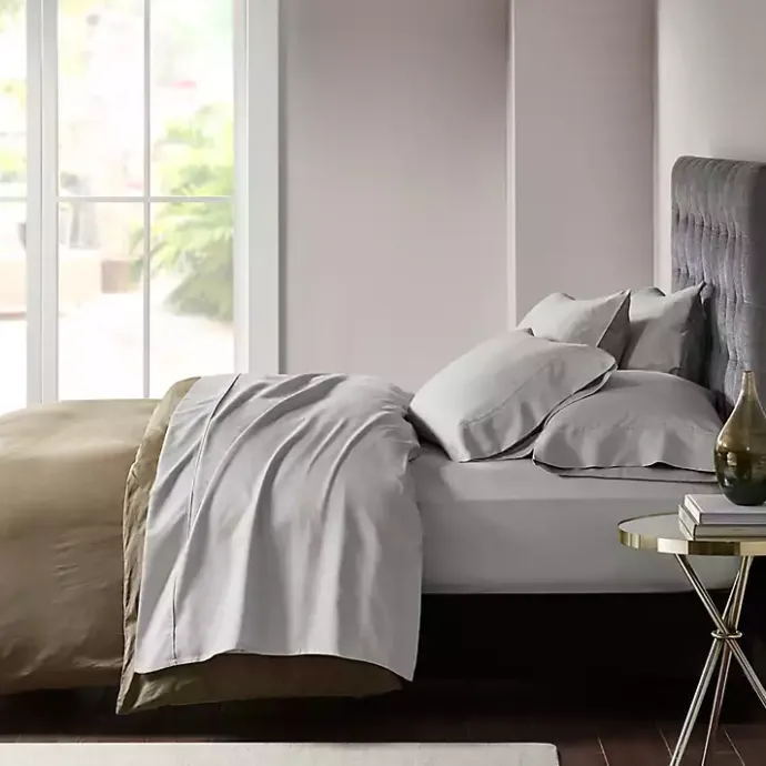 New Kirklands Home Cotton Blend Sateen 6-pc. Queen Sheet Set Gray