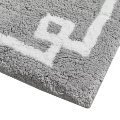 Sale Kirklands Home Cotton Tufted Bath Mat with Border, 40 in. Gray