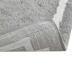 Sale Kirklands Home Cotton Tufted Bath Mat with Border, 40 in. Gray