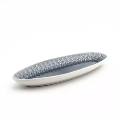 Outlet Kirklands Home Crackle Glaze Peacock Appetizer Platter Gray