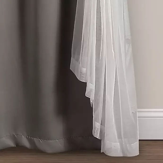 Clearance Kirklands Home Curtain Panel Set with Overlay, 84 in. Gray