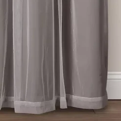 Clearance Kirklands Home Curtain Panel Set with Overlay, 84 in. Gray