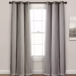 Clearance Kirklands Home Curtain Panel Set with Overlay, 95 in. Gray