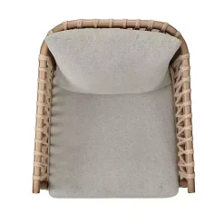 Kirklands Home Curved Wood and Jute Rope Accent Chair Gray