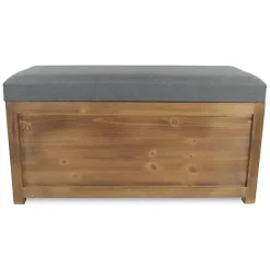 New Kirklands Home Cushioned Storage Benches, Set of 2 Gray