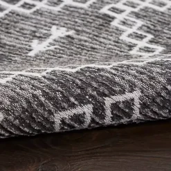 Outlet Kirklands Home Gray Distressed Geo Markings Accent Rug, 2x3