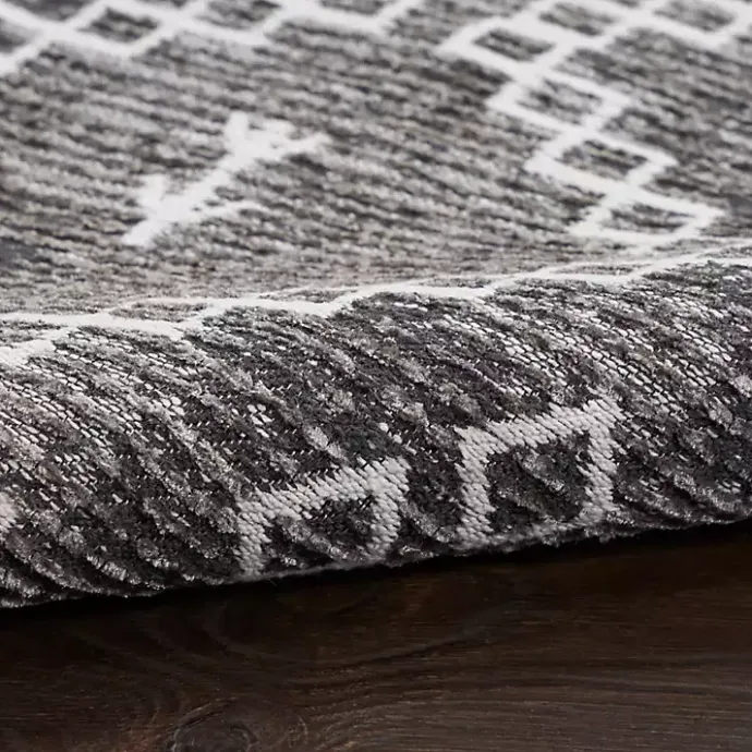 Outlet Kirklands Home Gray Distressed Geo Markings Accent Rug, 2x3
