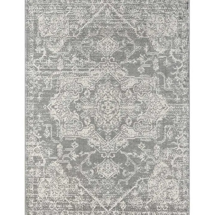 Kirklands Home Distressed Medallion Area Rug, 5x7 Gray