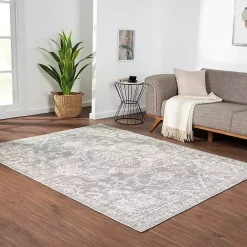 Kirklands Home Distressed Medallion Area Rug, 5x7 Gray