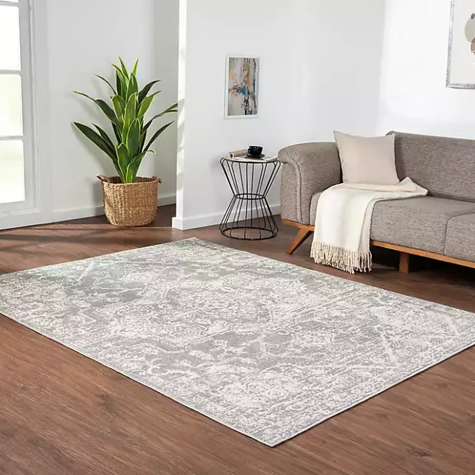 Kirklands Home Distressed Medallion Area Rug, 5x7 Gray