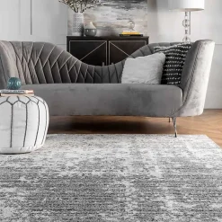 New Kirklands Home Gray Distressed Power Loomed Area Rug, 12x15