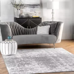 New Kirklands Home Gray Distressed Power Loomed Area Rug, 12x15