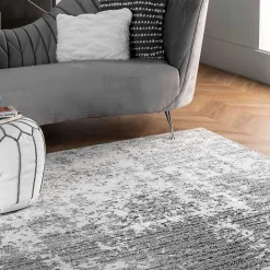 New Kirklands Home Gray Distressed Power Loomed Area Rug, 12x15