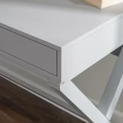 New Kirklands Home 2-Drawer X-Frame Desk Gray