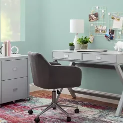 New Kirklands Home 2-Drawer X-Frame Desk Gray