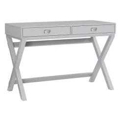 New Kirklands Home 2-Drawer X-Frame Desk Gray