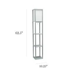 Hot Kirklands Home Etagere Shelf Charging Floor Lamp Gray