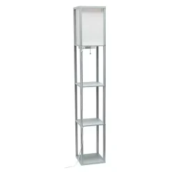 Hot Kirklands Home Etagere Shelf Charging Floor Lamp Gray
