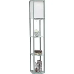 Hot Kirklands Home Etagere Shelf Charging Floor Lamp Gray