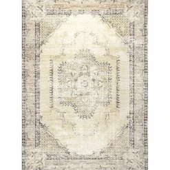 Outlet Kirklands Home Gray Faded Medallion Washable Area Rug, 4x6