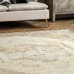 Outlet Kirklands Home Gray Faded Medallion Washable Area Rug, 4x6