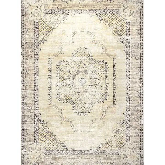 Online Kirklands Home Gray Faded Medallion Washable Area Rug, 5x8