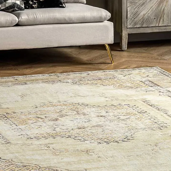 Online Kirklands Home Gray Faded Medallion Washable Area Rug, 5x8