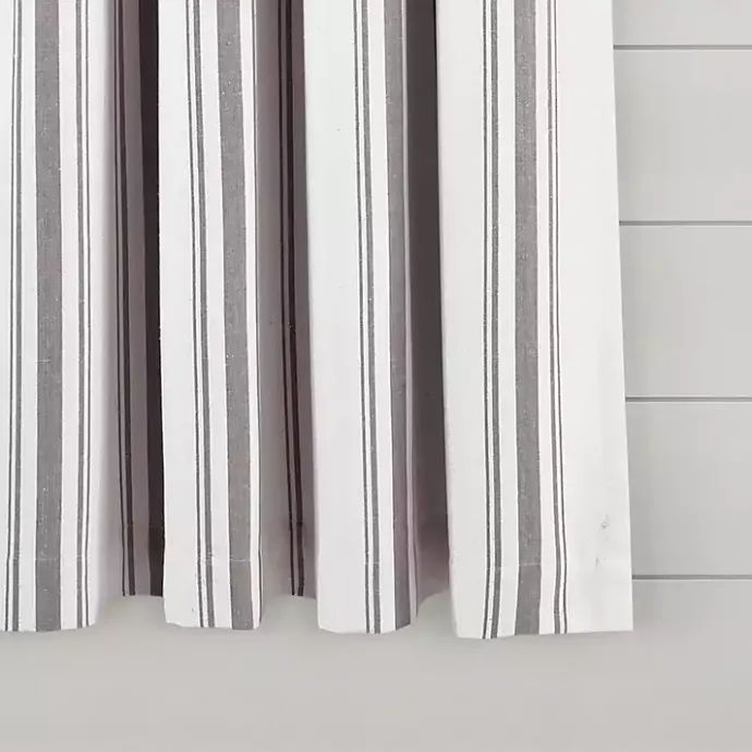 Sale Kirklands Home Gray Farmhouse Stripe Curtain Panels, Set of 2