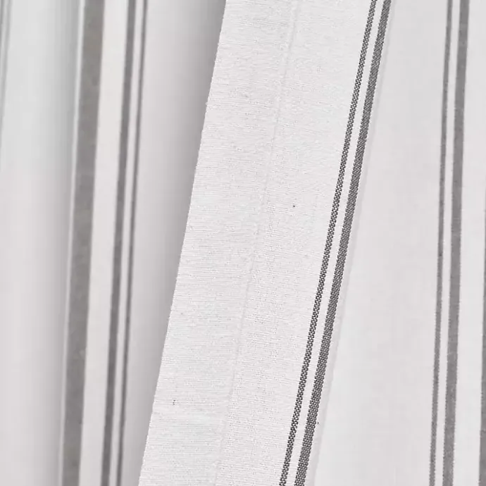 Sale Kirklands Home Gray Farmhouse Stripe Curtain Panels, Set of 2